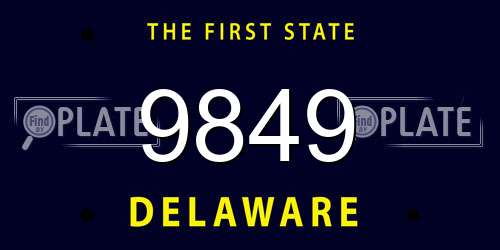 9849 Delaware License Plate