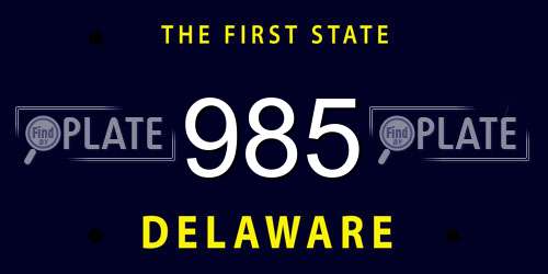 985 Delaware License Plate