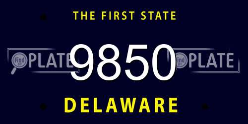 9850 Delaware License Plate