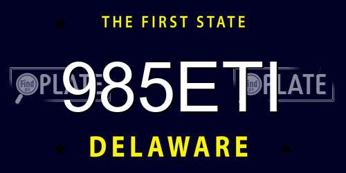 985ETI Delaware License Plate