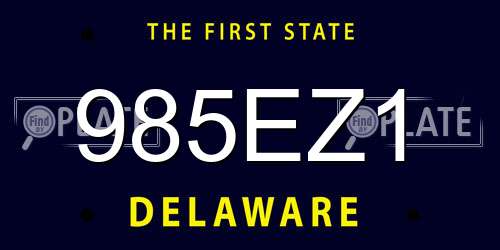 985EZ1 Delaware License Plate