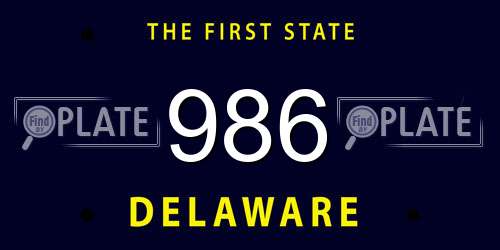 986 Delaware License Plate