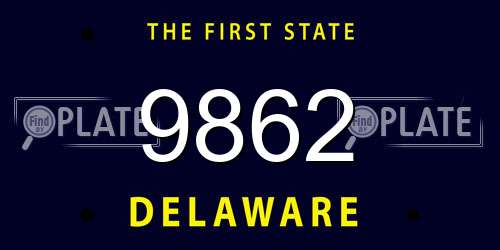9862 Delaware License Plate