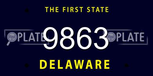9863 Delaware License Plate