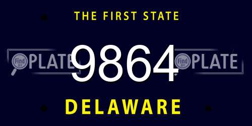 9864 Delaware License Plate