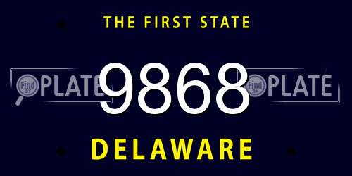 9868 Delaware License Plate
