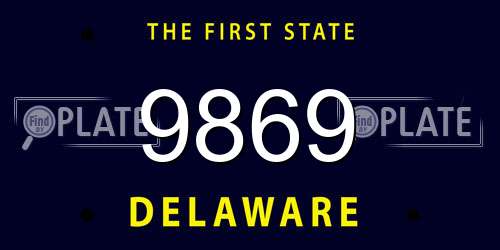9869 Delaware License Plate