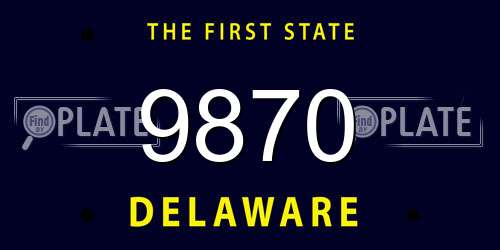 9870 Delaware License Plate