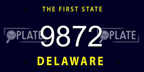 9872 Delaware License Plate
