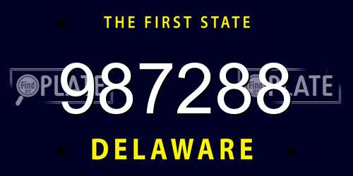 987288 Delaware License Plate