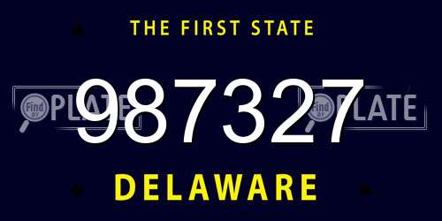 987327 Delaware License Plate