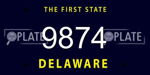 9874 Delaware License Plate