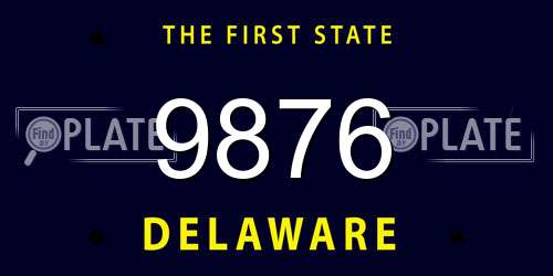 9876 Delaware License Plate
