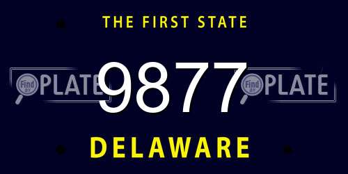 9877 Delaware License Plate