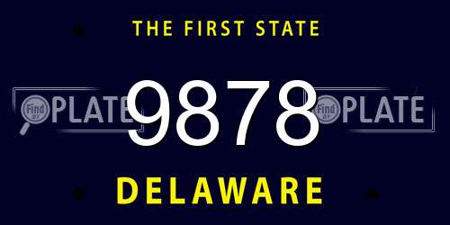 9878 Delaware License Plate