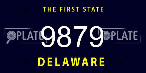 9879 Delaware License Plate