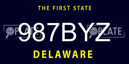 987BYZ Delaware License Plate