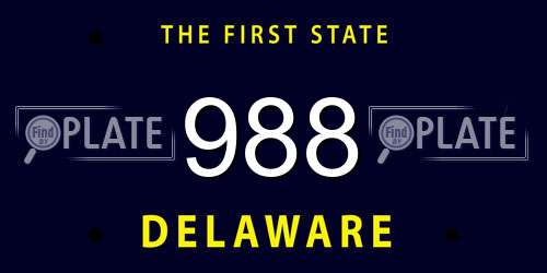 988 Delaware License Plate