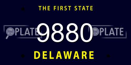 9880 Delaware License Plate