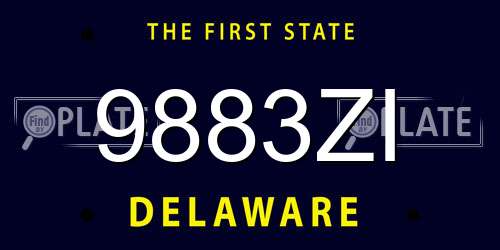 9883ZI Delaware License Plate