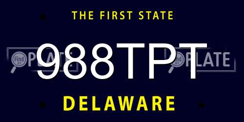 988TPT Delaware License Plate