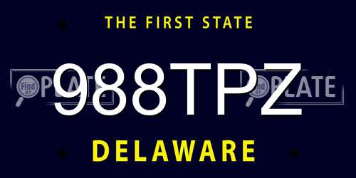 988TPZ Delaware License Plate
