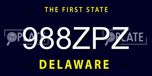 988ZPZ Delaware License Plate