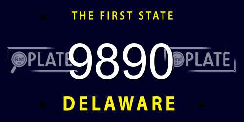 9890 Delaware License Plate