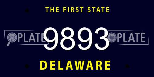 9893 Delaware License Plate