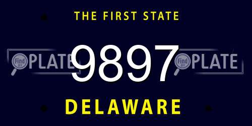9897 Delaware License Plate