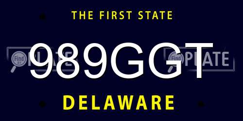989GGT Delaware License Plate