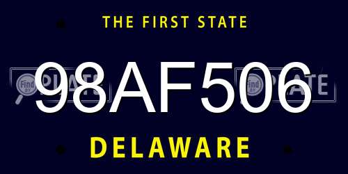 98AF506 Delaware License Plate