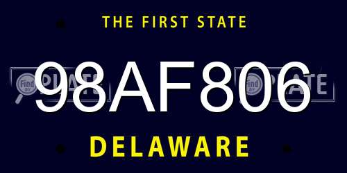 98AF806 Delaware License Plate