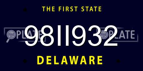 98II932 Delaware License Plate