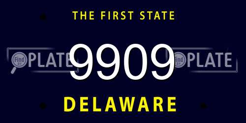 9909 Delaware License Plate