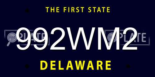 992WM2 Delaware License Plate