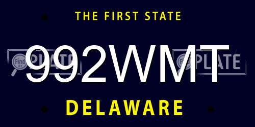992WMT Delaware License Plate