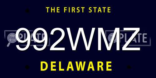992WMZ Delaware License Plate