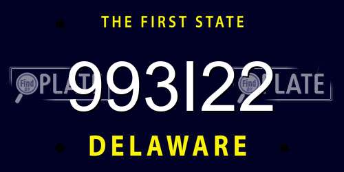 993I22 Delaware License Plate