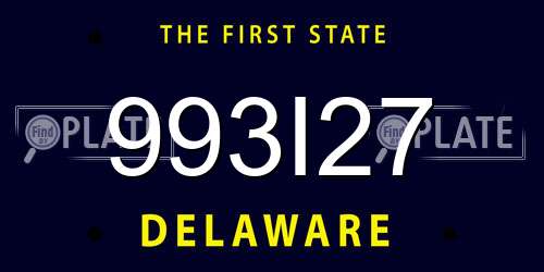 993I27 Delaware License Plate