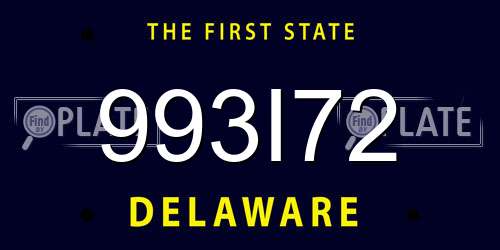 993I72 Delaware License Plate