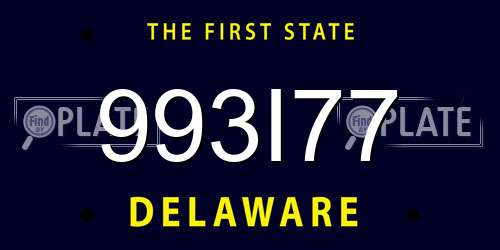 993I77 Delaware License Plate