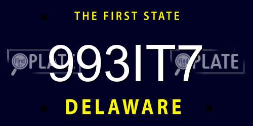 993IT7 Delaware License Plate