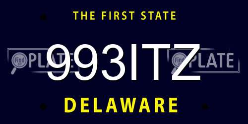 993ITZ Delaware License Plate