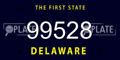 99528 Delaware License Plate