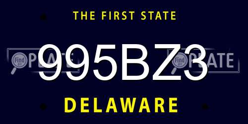 995BZ3 Delaware License Plate