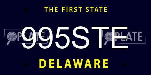 995STE Delaware License Plate