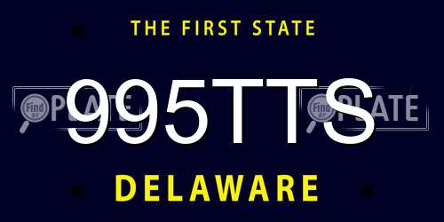 995TTS Delaware License Plate