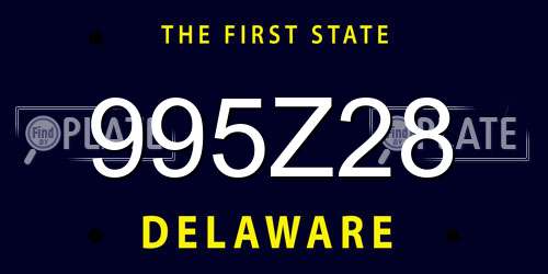 995Z28 Delaware License Plate