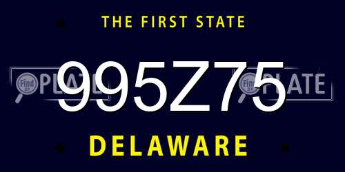 995Z75 Delaware License Plate